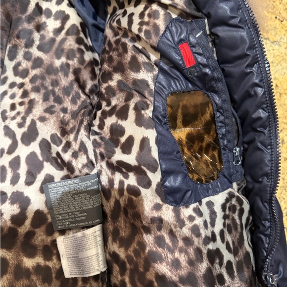 Navy Jacket with Leopard Print Lining - Picture 3 of 7